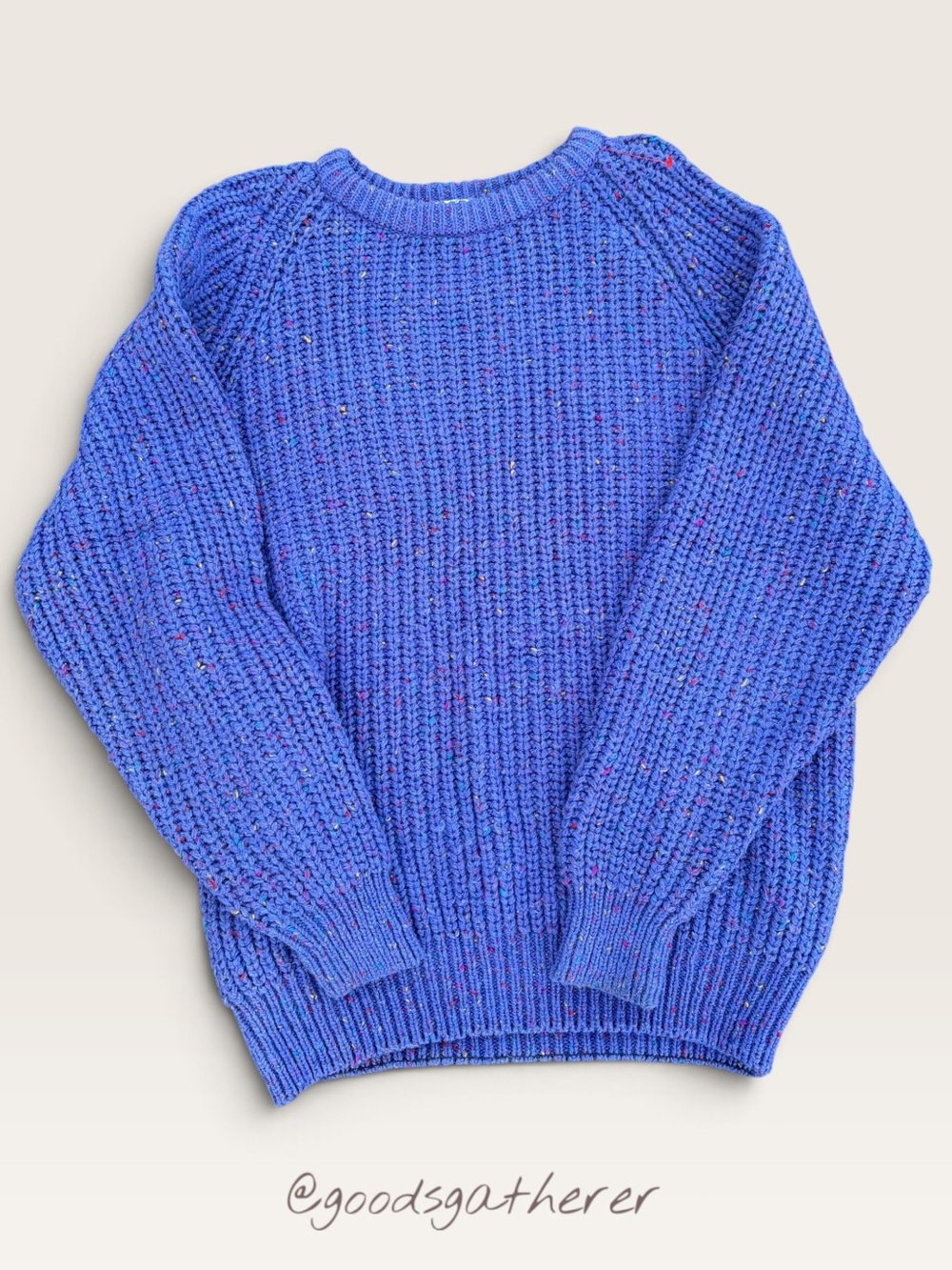 VINTAGE East Bay Club Blue Donegal Fleck Wool Blend Chunky Sweater XL